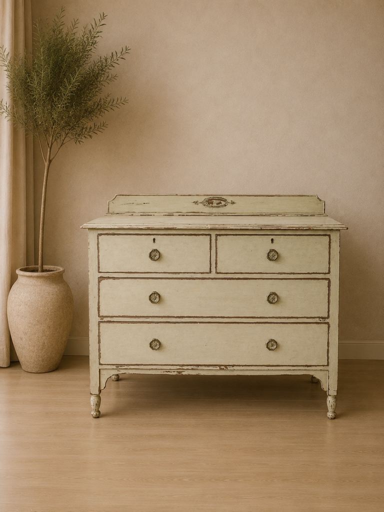 Vintage Distressed Painted Chest of Drawers Shabby Chic Country House Style 🚚