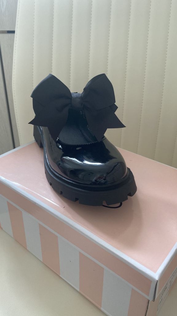New Black Patent Bow Mary Jane Shoes