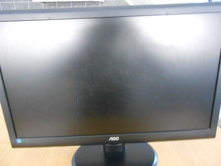 24 INCH PC MONITOR, KEYBOARD AND MOUSE.