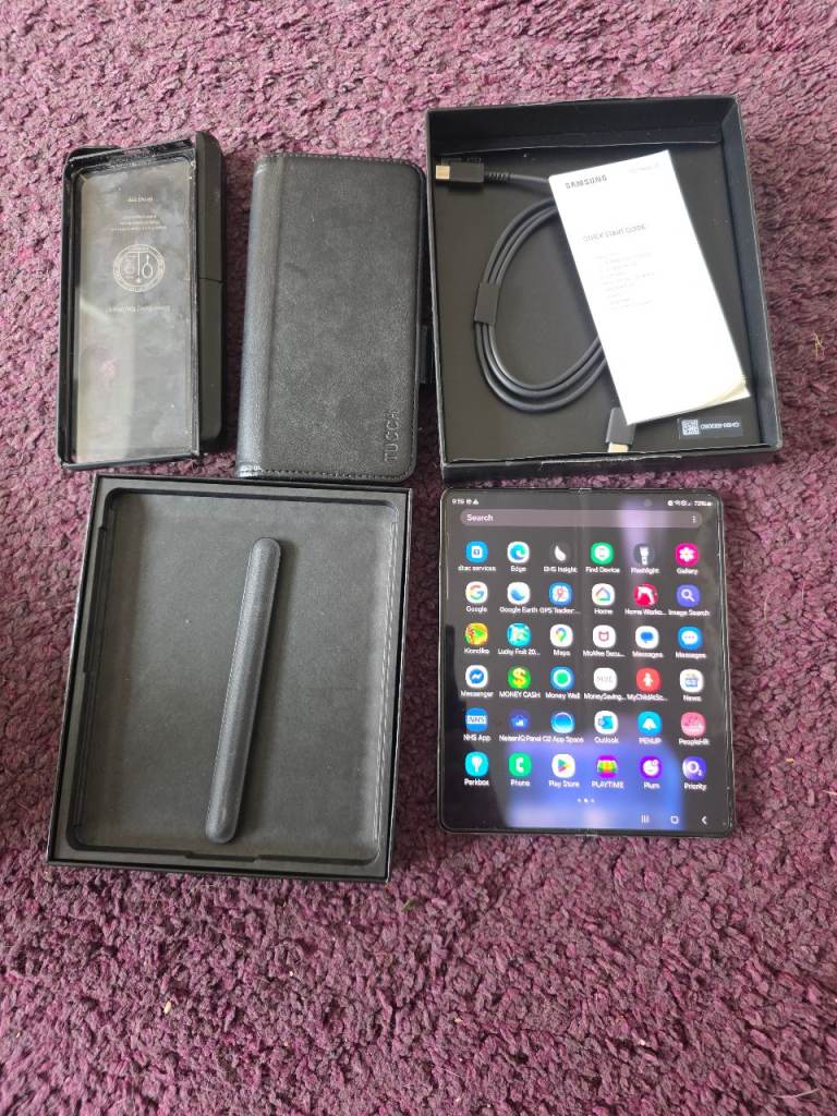 Grey Samsung Galaxy Z Fold Phone - Good Condition