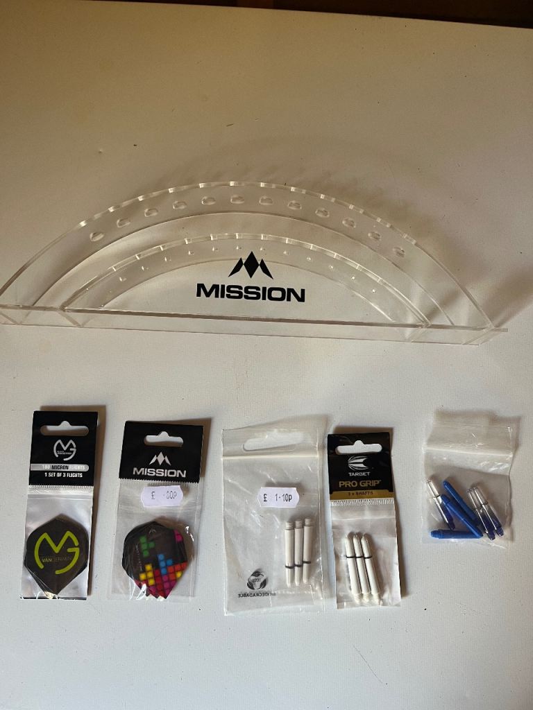 Darts holder and darts accessories flights & stems Michael van gerwen etc 