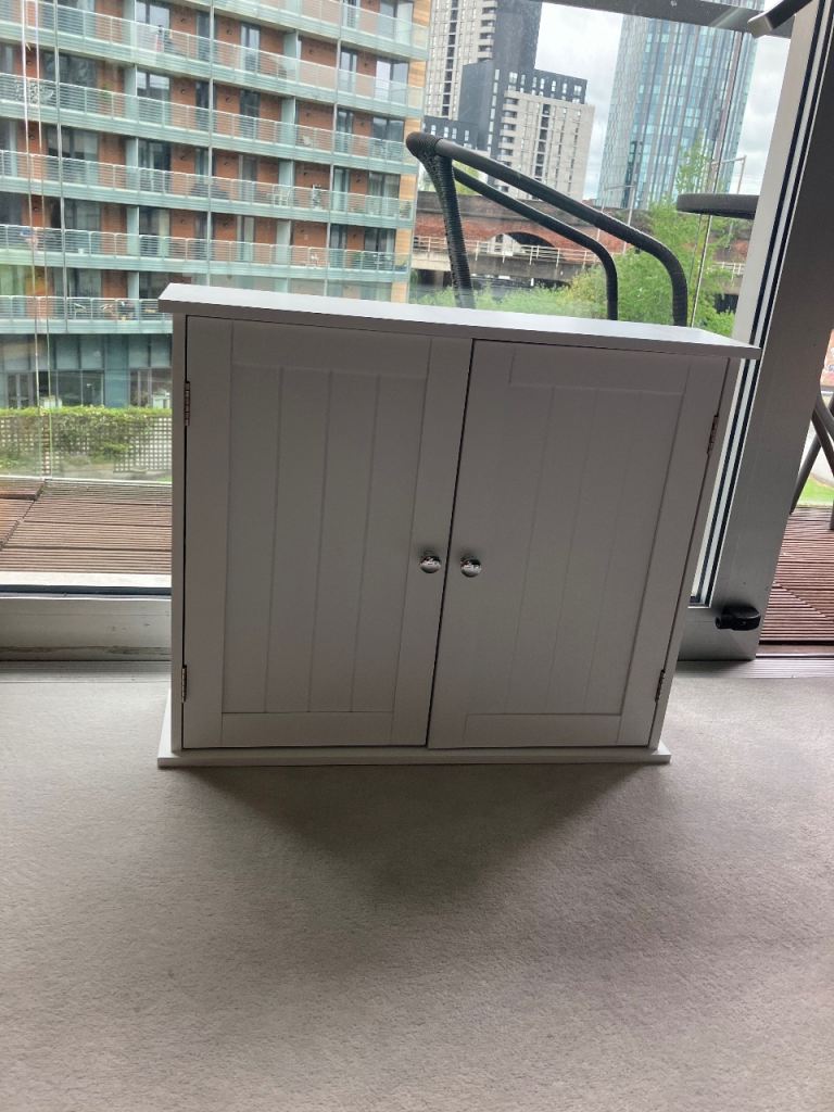 White 2 door bathroom cupboard