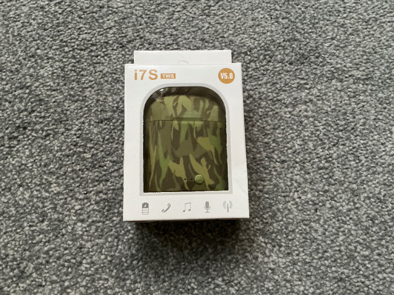 New i7s-TWS Light Camouflage Patterned Wireless Earphones Earbuds With Only One Bud Working