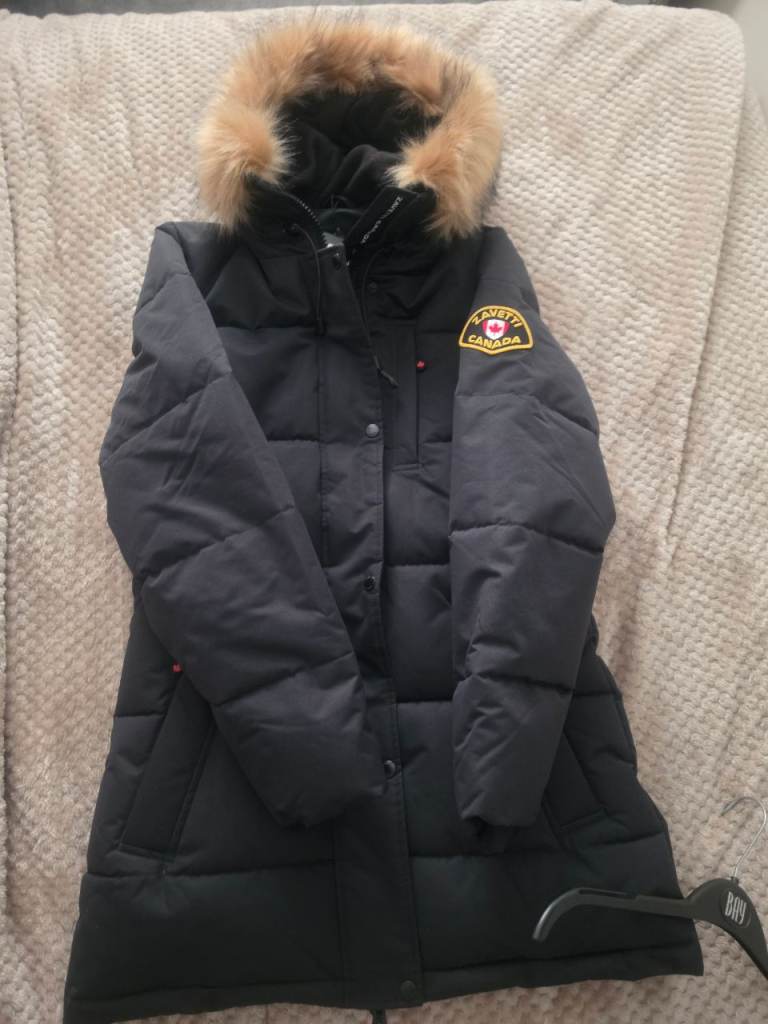 Brand new Zavetti Canada Goshawa Puffer Parka Jacket – Black, Size S