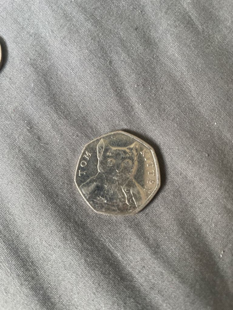 Collectable Tom Kitten 50p Coin – Good Condition