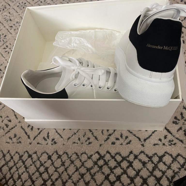 Alexander McQueen Oversized Court Trainer in a classic white and black colorway