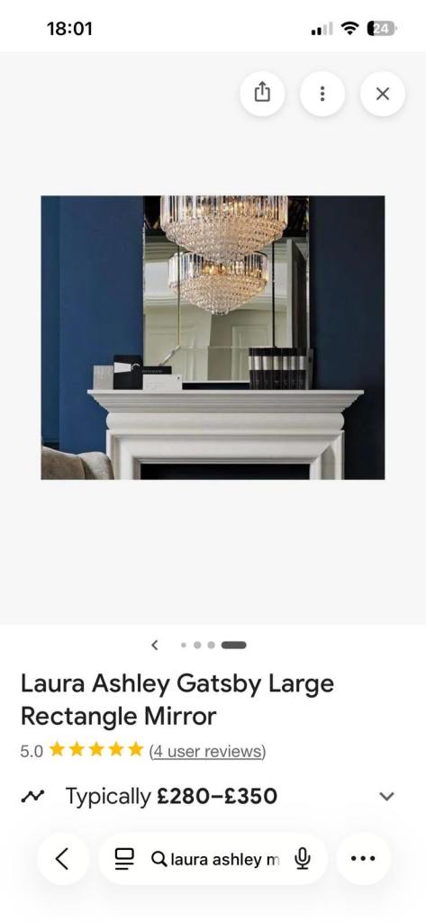 Laura ashley brand new Gatsby mirror