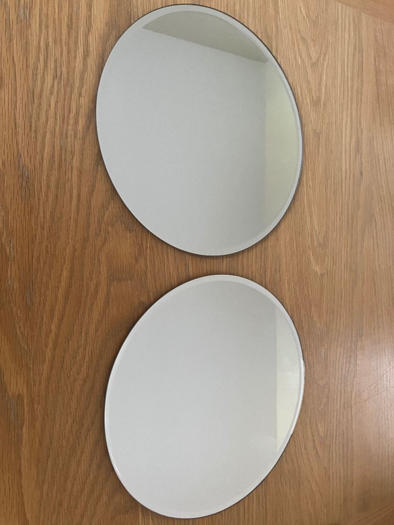 Pair of Round Mirrored Plates