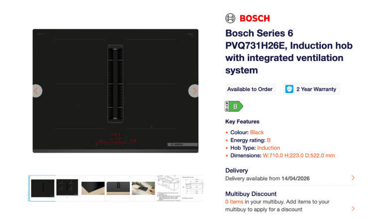 NEW Bosch induction hob with integrated ventilation