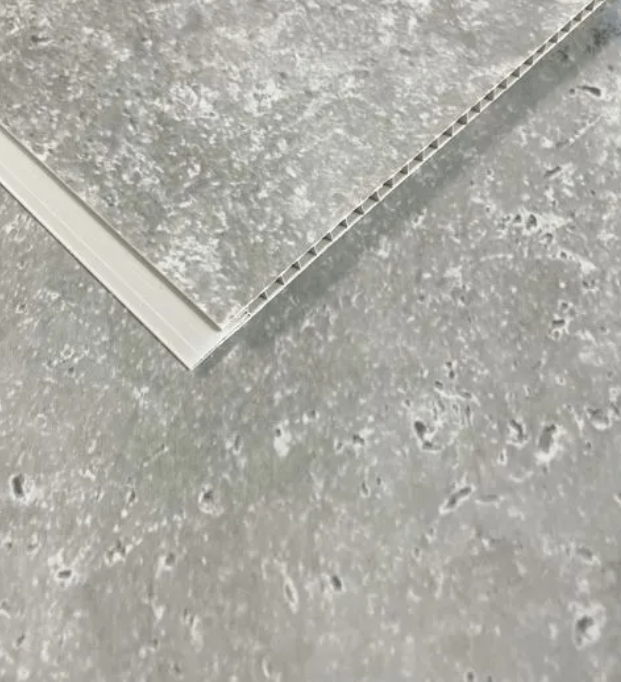 PVC bathroom panels 5mm thick x 250mm x 2600mm grey concrete effect 