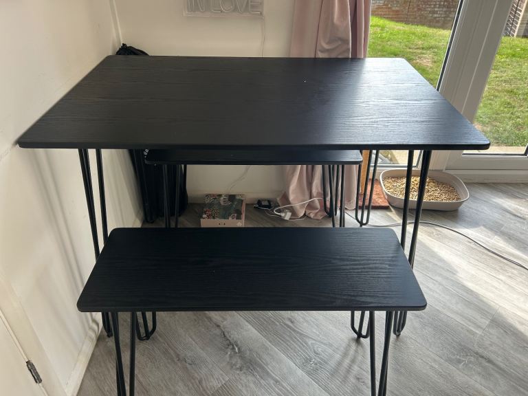 Dining table and benches 