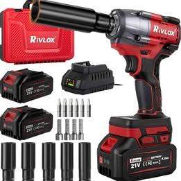Cordless Impact Wrench 800N-m with 2 Batteries