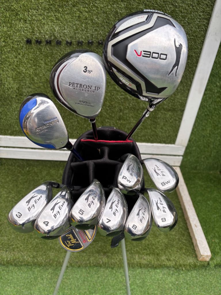 Slazenger Big Ezee Iron-Wood Set + V300 Driver + Hybrid + Dunlop Stand Bag UK delivery available