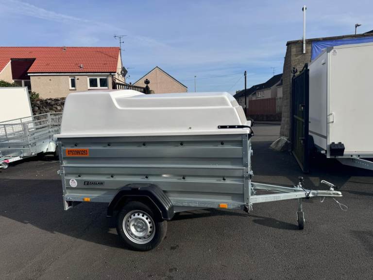 BRAND NEW ZASLAW 205SU SINGLE AXLE DOUBLE BROADSIDE TRAILER WITH LOCKABLE LID