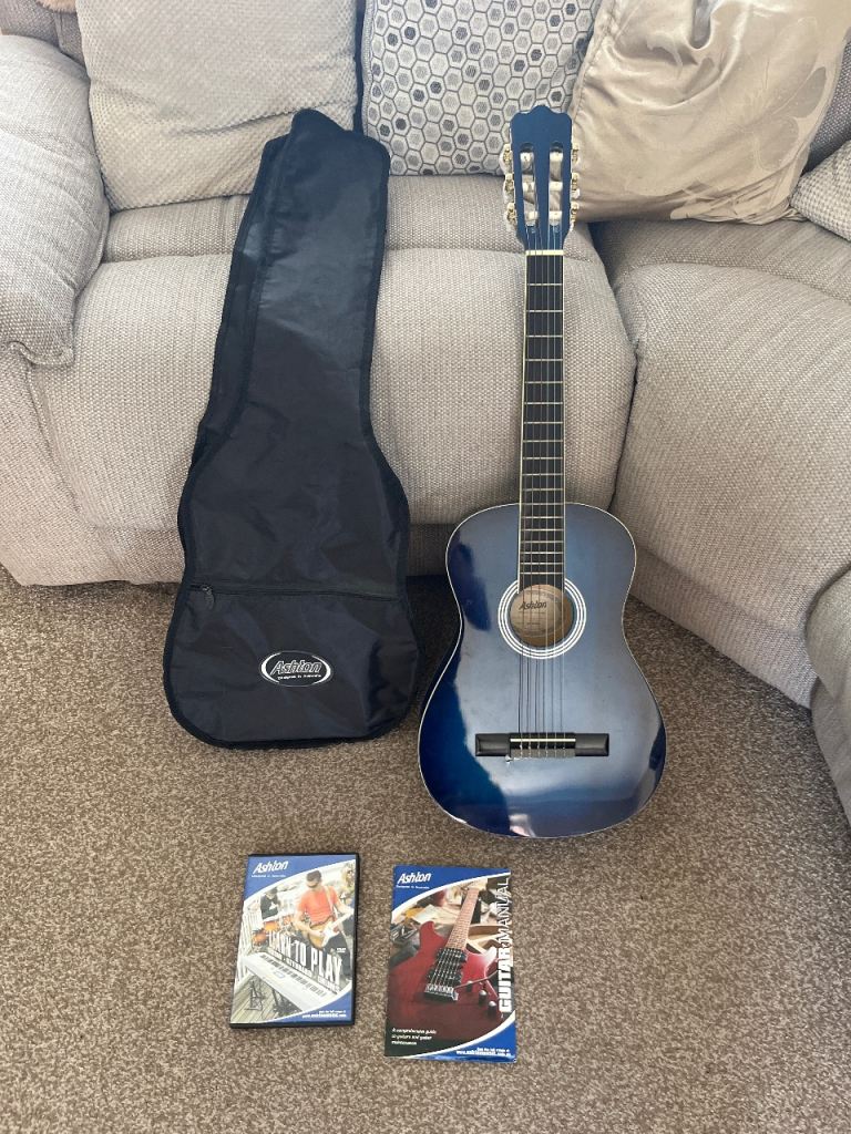 Ashton guitar, carry bag, manual + learn to play dvd