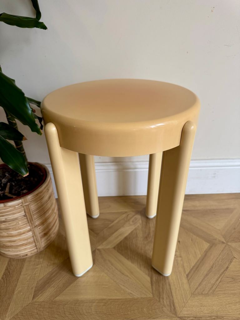 Mid century vintage retro space age plastic bedside dressing table stool 