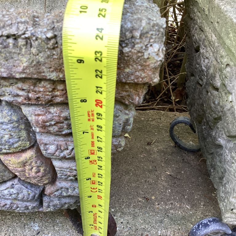 PAIR OF WONDERFUL VINTAGE STONE PLANT 🪴 POTS ON METAL LEGS 