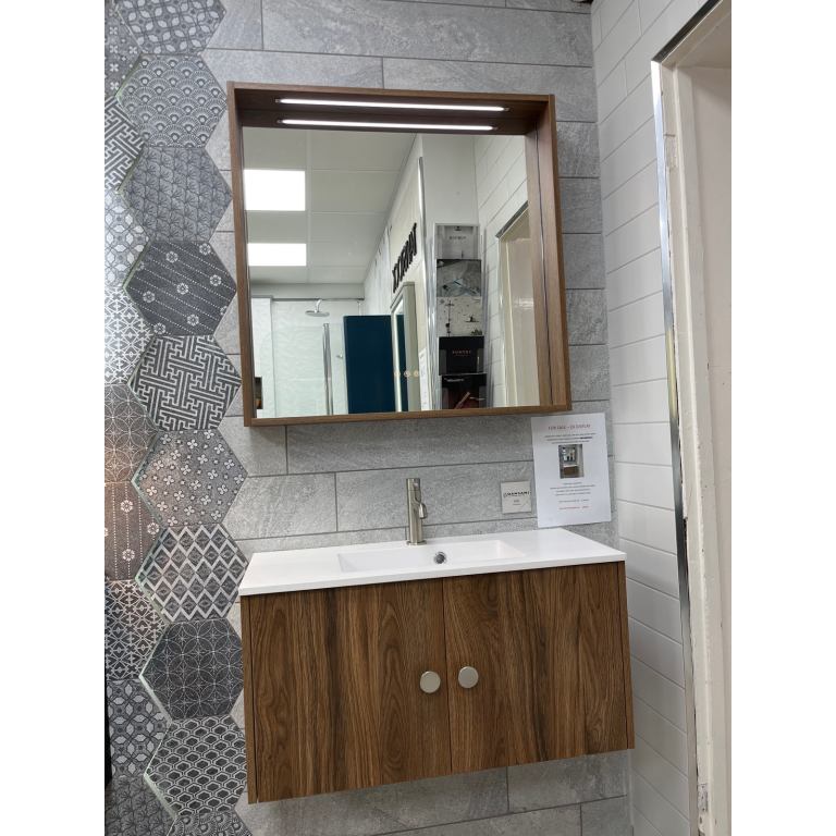 800mm wall hung Basin Unit with LED Mirror for sale, excellent condition - EX DISPLAY