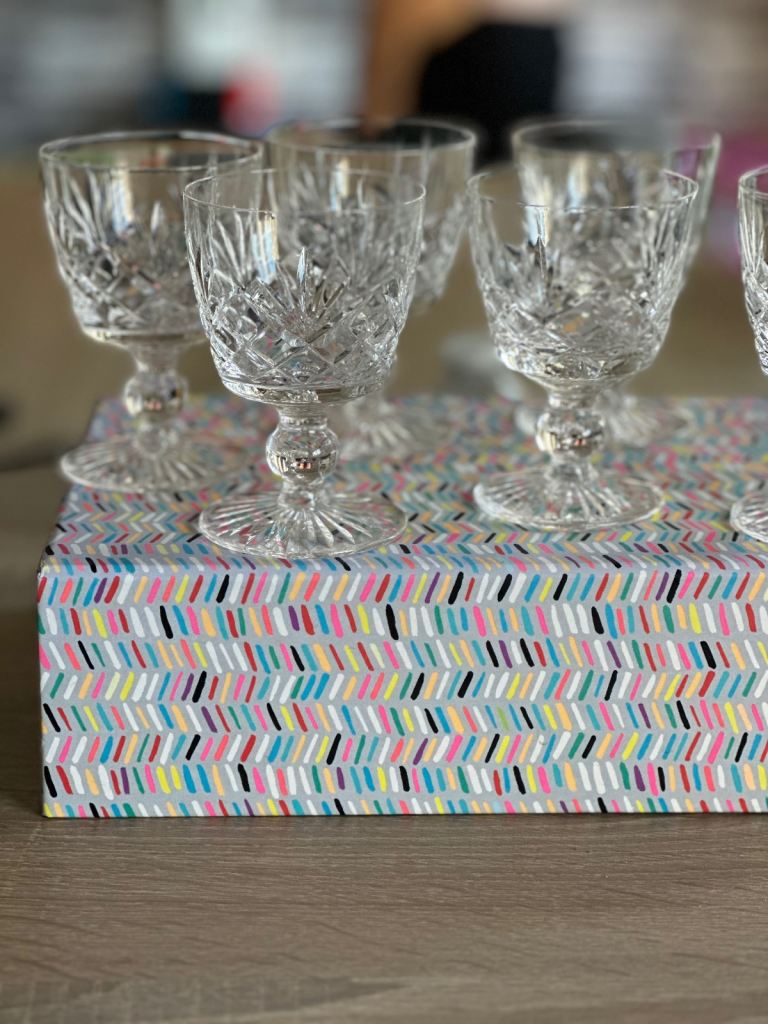 Vintage cut crystal sherry glasses (1975)