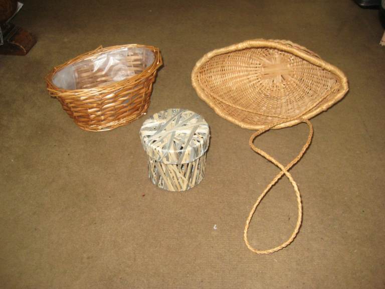Three Various Wickerwork Baskets - Please See Advert Description for Prices