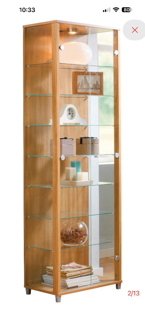 2 Glass Door Display Cabinet