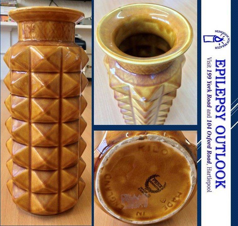 Vintage Price Kensington Vase Made In England - 1960's, H28cm