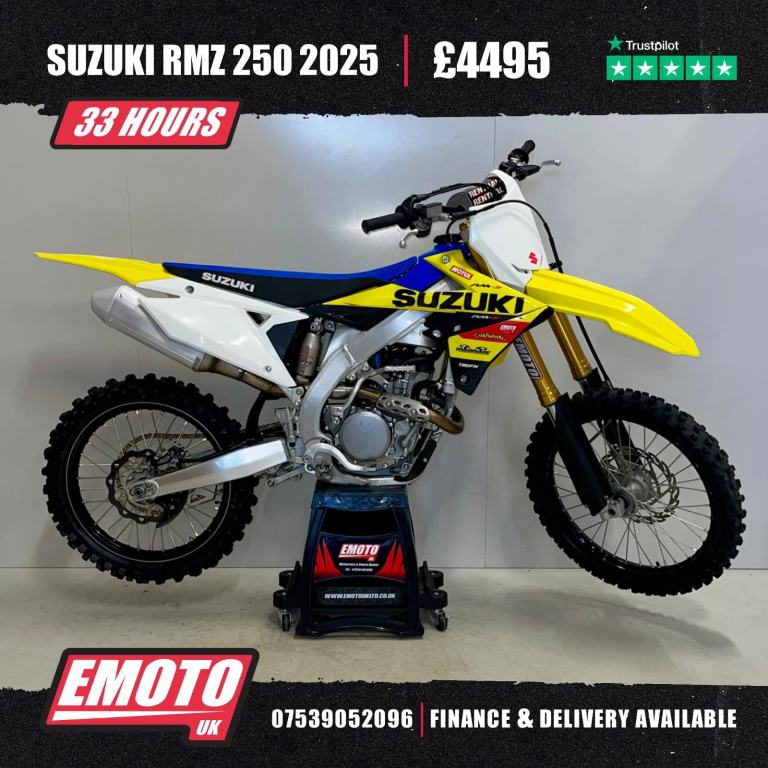 SUZUKI RMZ 250 2025 Motocross Bike 250cc 33 Hrs @EmotoUK - Finance Available