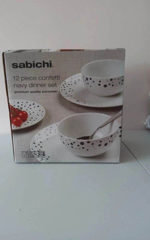 Sabichi 12 piece confetti navy dinner set