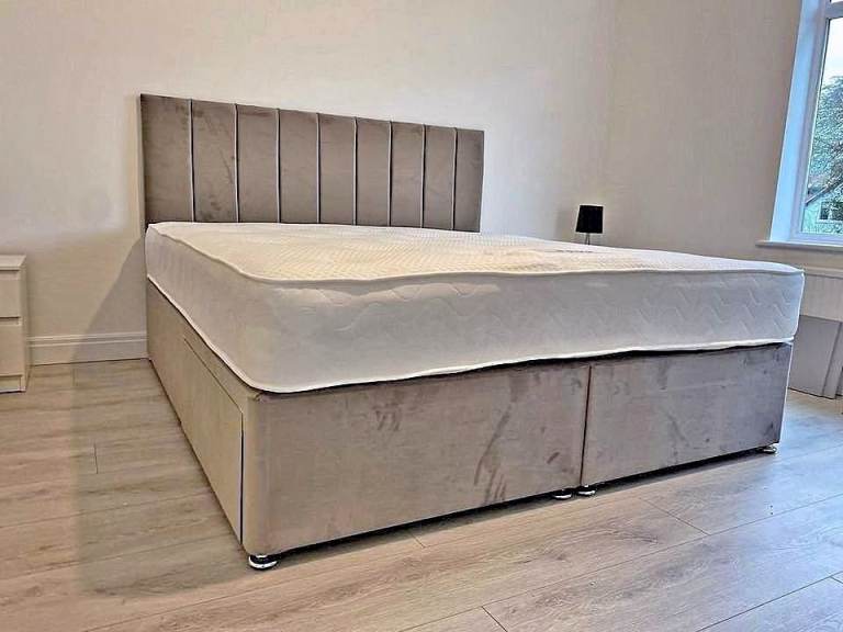 image for Huge Sale ~ 6ft Super King Size Divan Bed With Mattress ~ Get Today Delivery