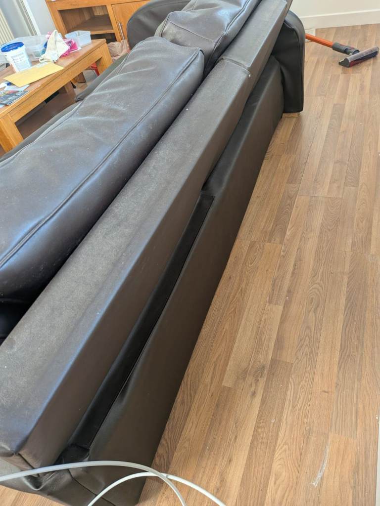 Free Brown leather corner couch