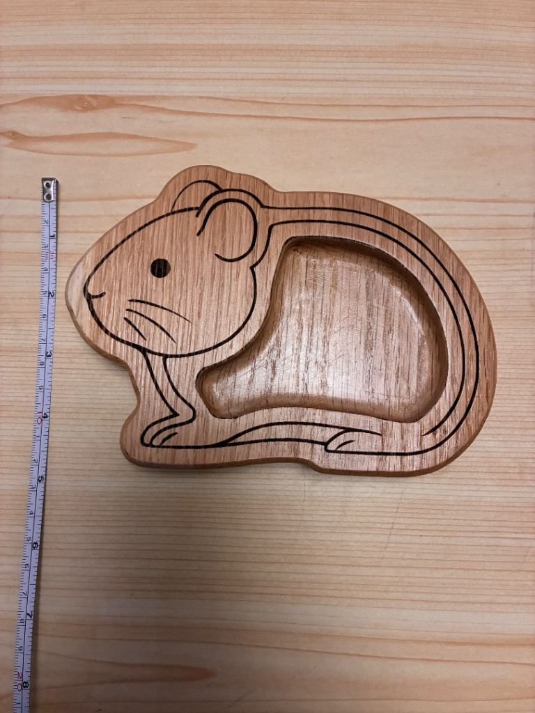 Solid oak guinea pig trinket / jewellery tray