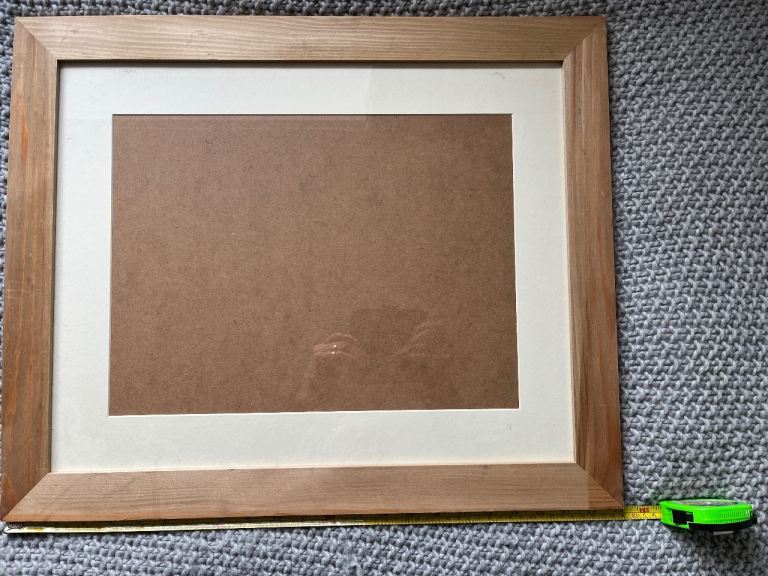 Good Condition Brown Wood Picture Frame with Mount for Posters & Prints