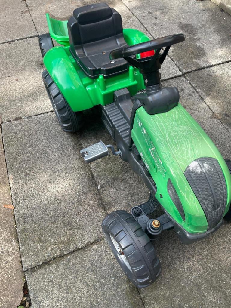Rolly Toys John Deere Pedal Tractor with Trailer – Good Condition