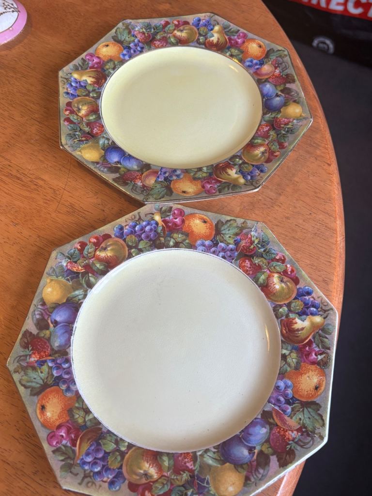 Barker Bros Fruit Pattern Plates – Set of Two, Good Condition