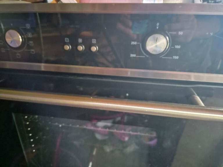 Black Built-In Oven with Stainless Steel Handle 