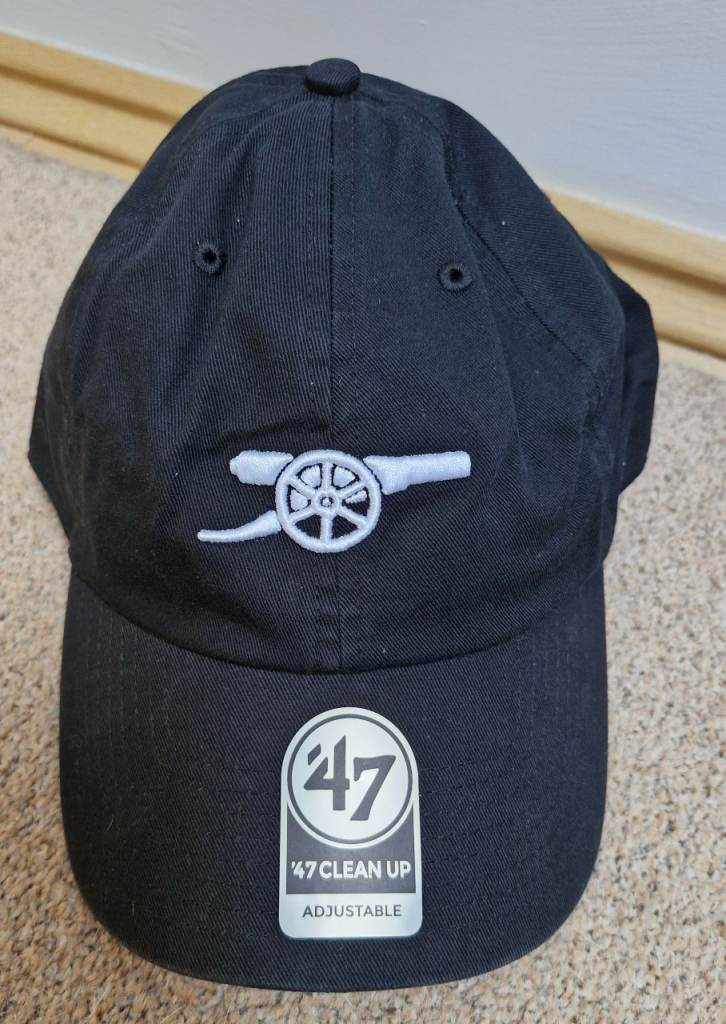 New Arsenal FC '47 Brand Cannon Clean Up Cap - Black, Adjustable