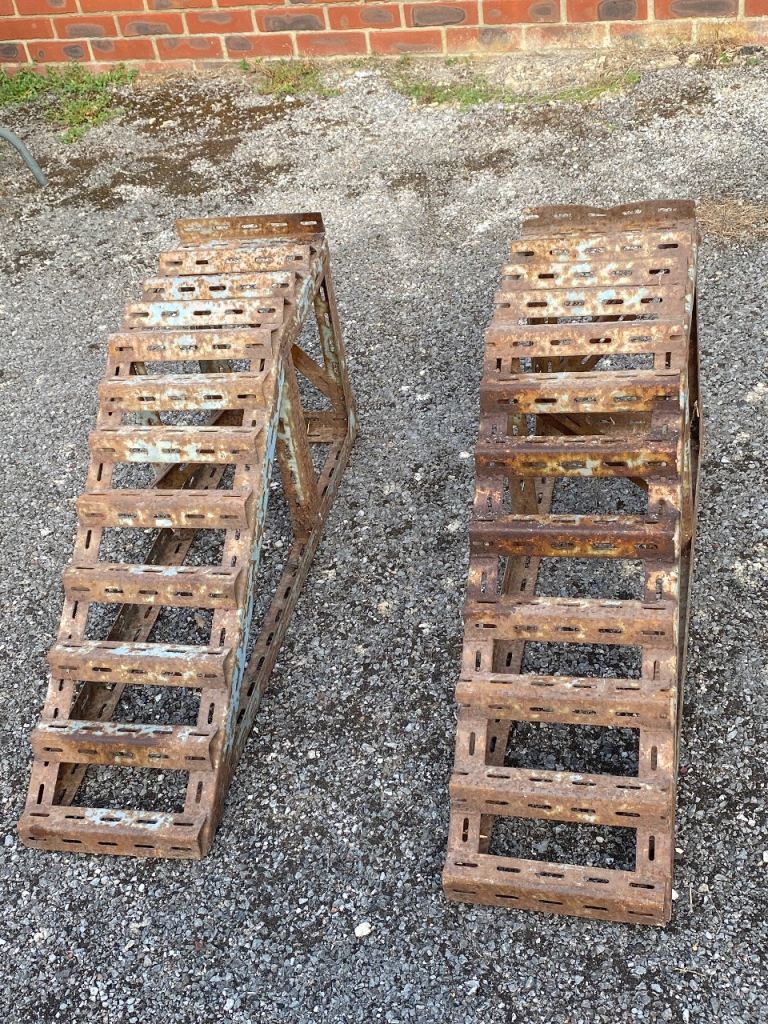 Used car ramps old but still do the job, mechanic,  home repairs,  DIY 