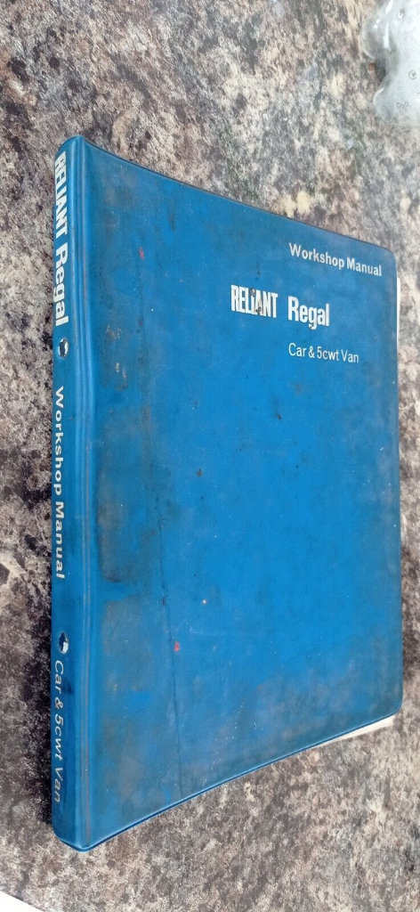 Reliant Regal Car And Van Factory Workshop Manual