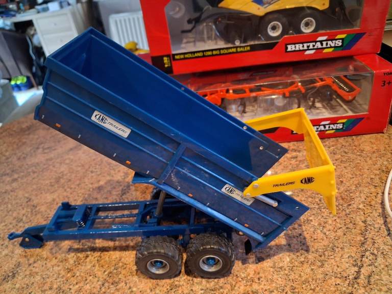 Britains Farm Toy Trailer - Blue Tipper & plough