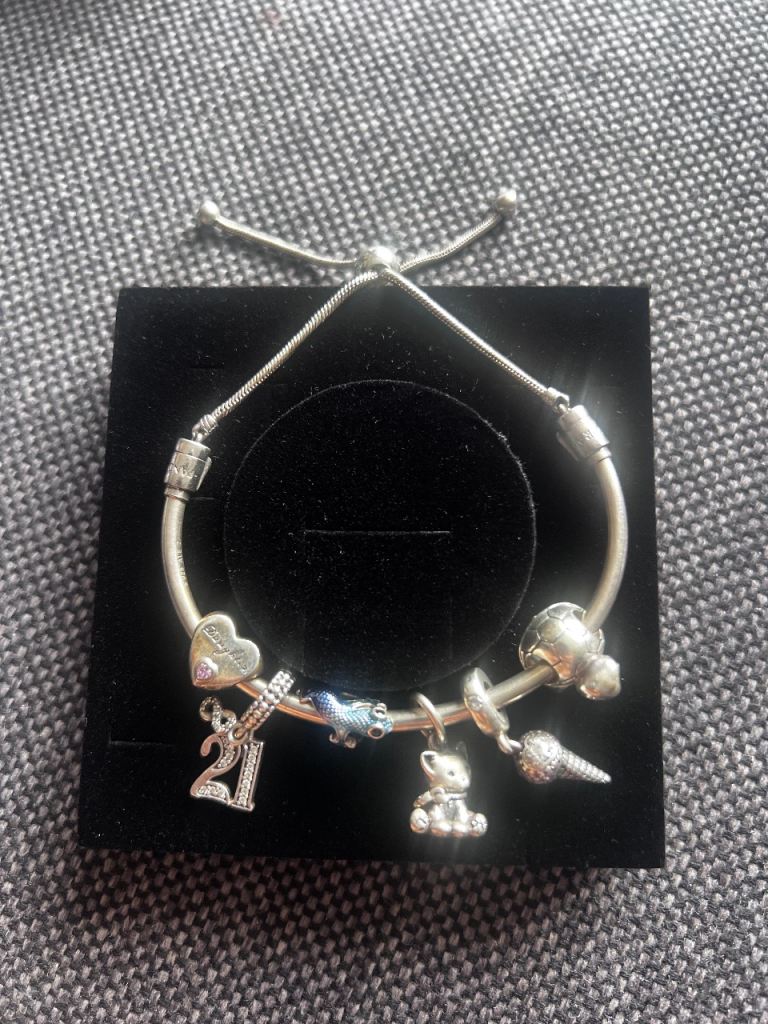 Silver Charm Bracelet with '21' Charm – As Good As New