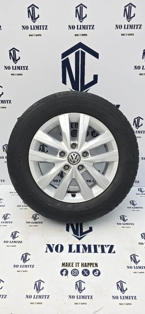 GENUINE VOLKSWAGEN 16" CLAYTON TRANSPORTER T5 T6 T6.1 CALIFORNIA ALLOY WHEELS 5x120- TYRES SILVER