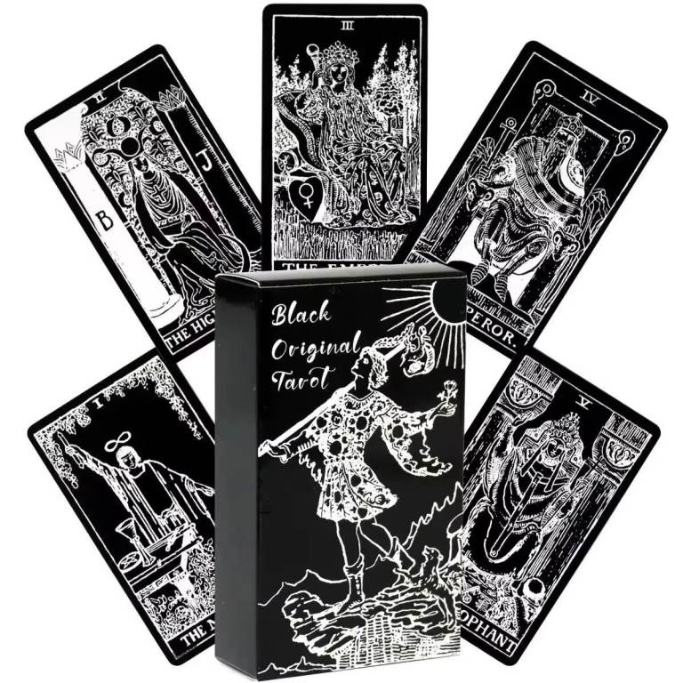 🖤⚪ Black and White Rider Tarot Deck  78 Cards  Rider-Waite System  Beginner-Friendly 