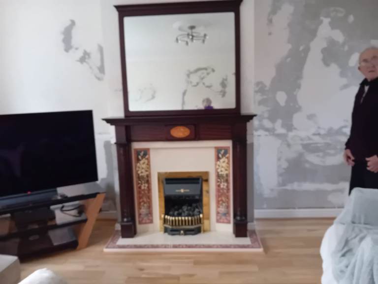 Carved Mahogany Wood Vintage Fireplace Surround