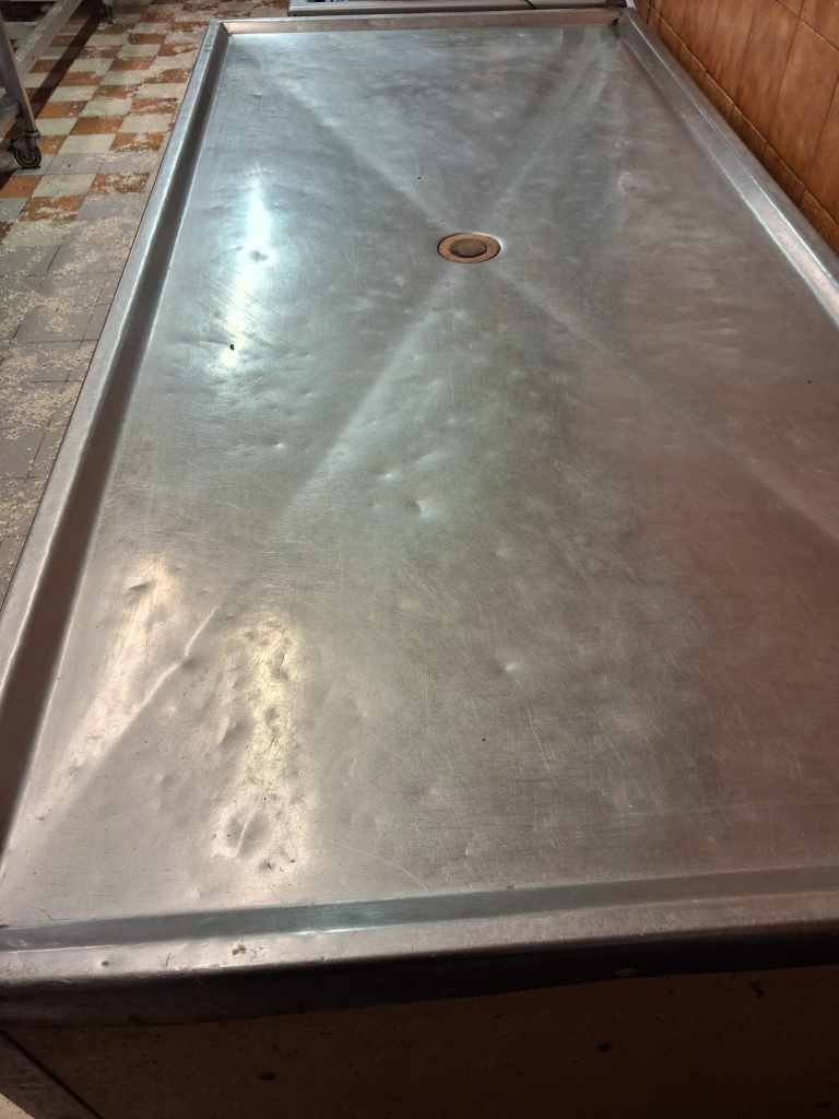 Large Stainless Steel work station/table with central drainage hole Price £250