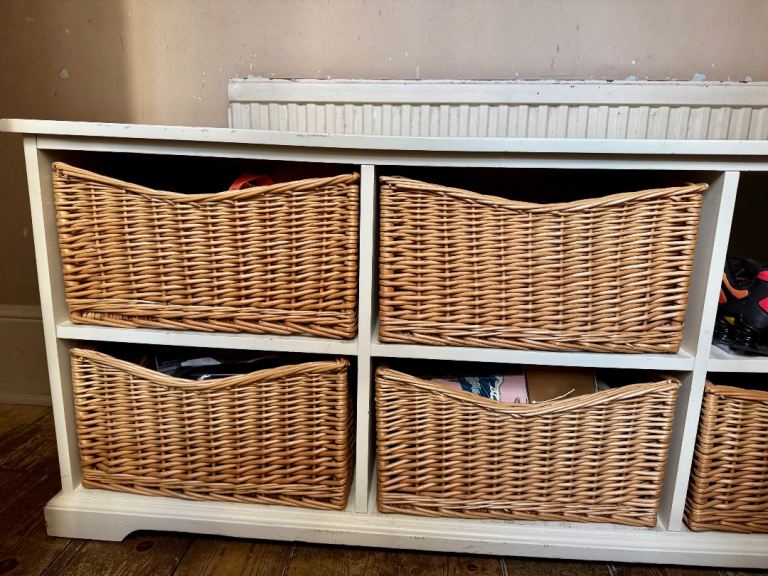 FREE Storage unit wooden frame wicker baskets