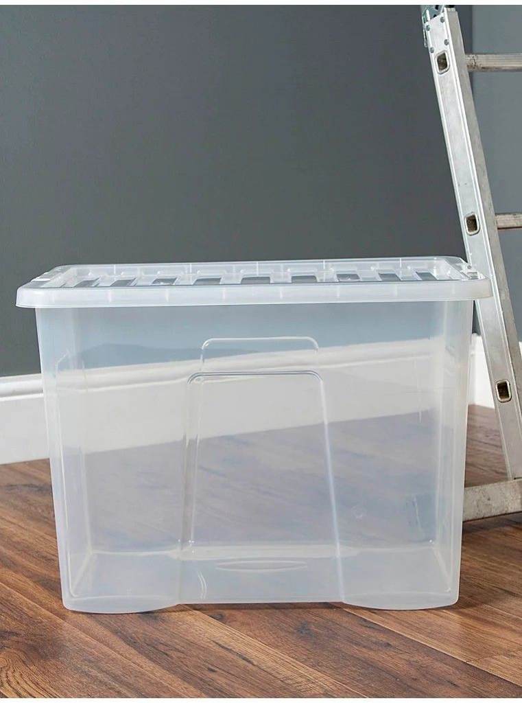 Wham Large Storage Box Transparent - No Lid Clear 80L - 60 x 42 x 40 - NO LID