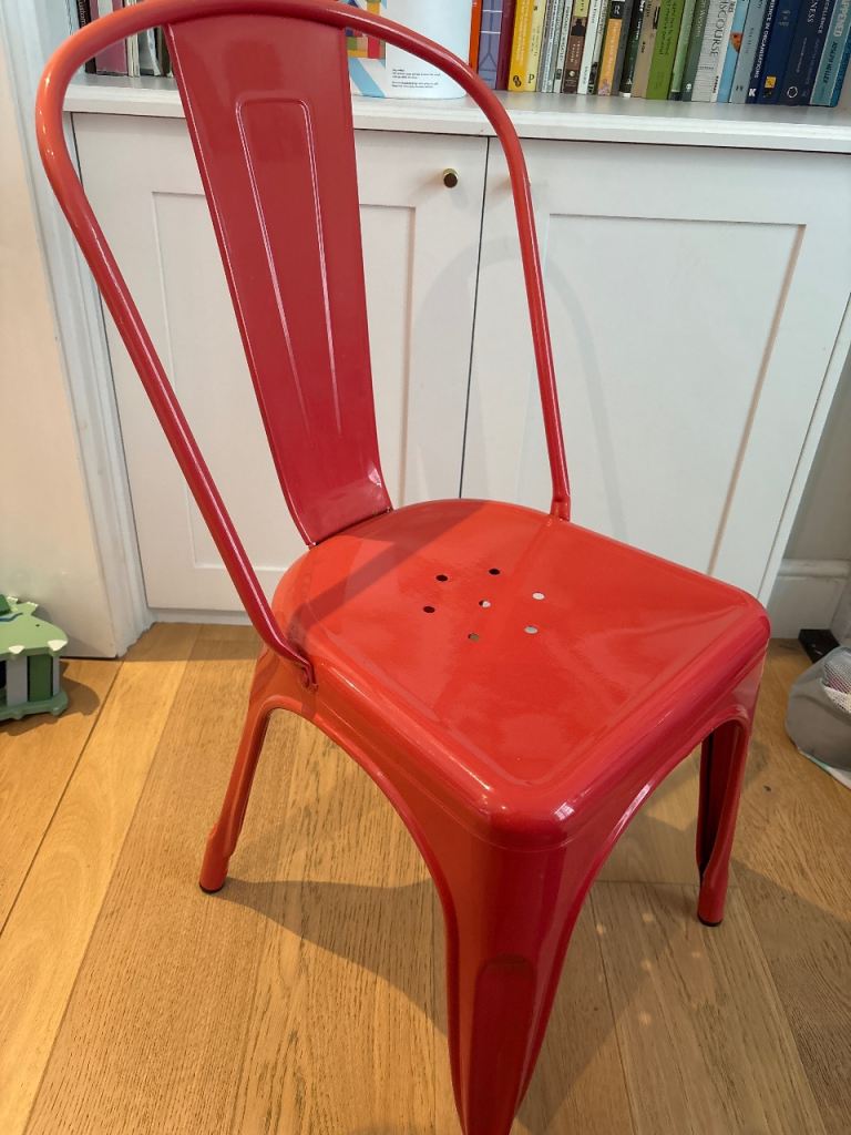 Classic Tolix French bistro chair in red 