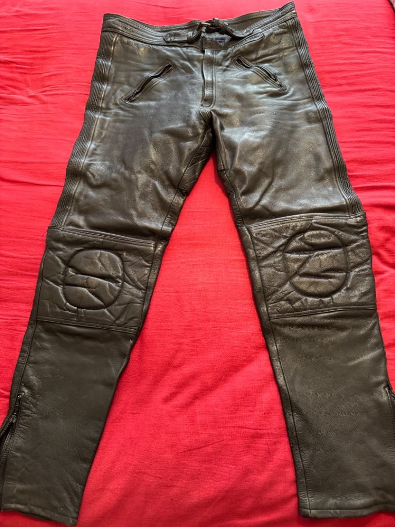 Mens Apache Biker Leather Trousers - 40” Waist