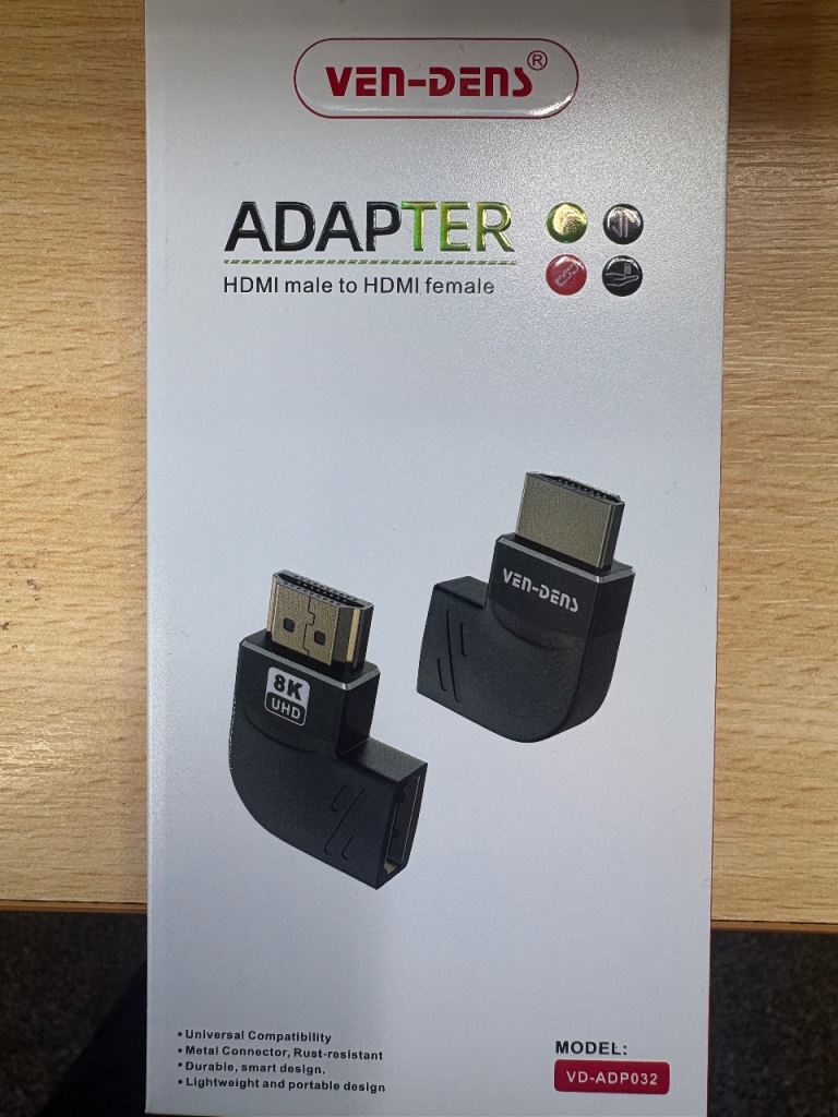 Ven-Dens 8K UHD HDMI Adapter – Male to Female, New