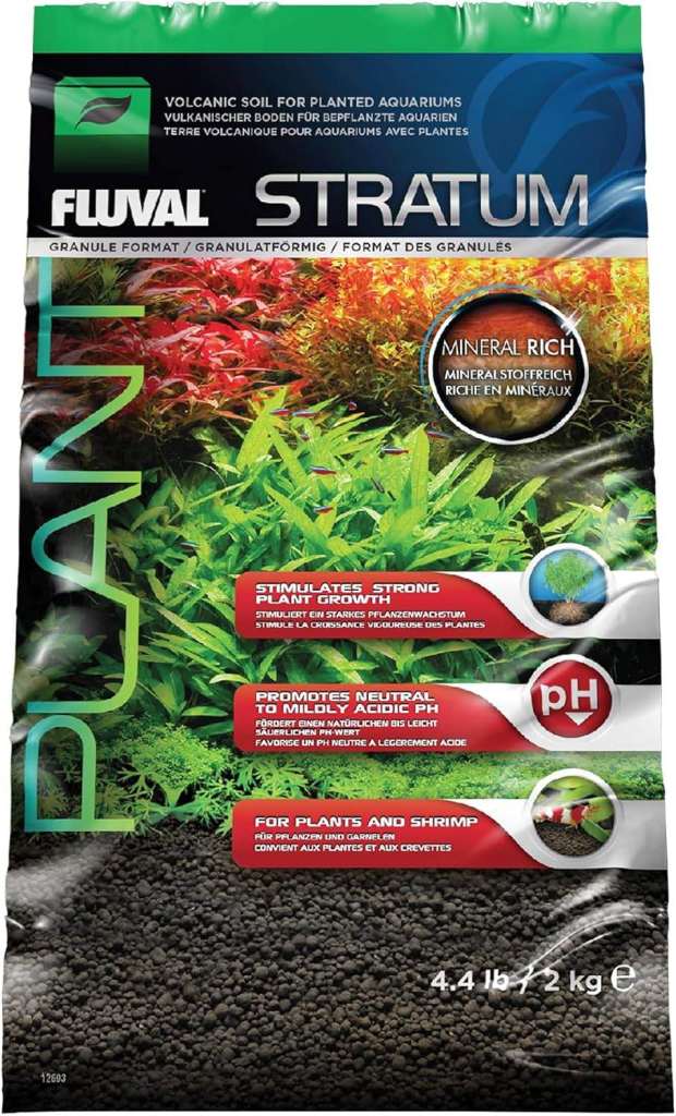 Fluval Plant and Shrimp Stratum Aquarium Planting Substrate, Dark Brown, 2 kg